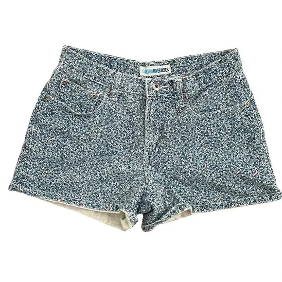 Canyon River Blues Pants - Canyon River Blues Blue Floral Print Jean Shorts Cotton